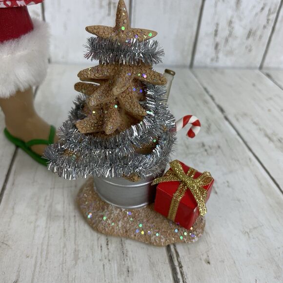 Kurt S. Adler Fabriche Santa Clause On Vacation With Drinks Figure Tropical Tree - Picture 2 of 10